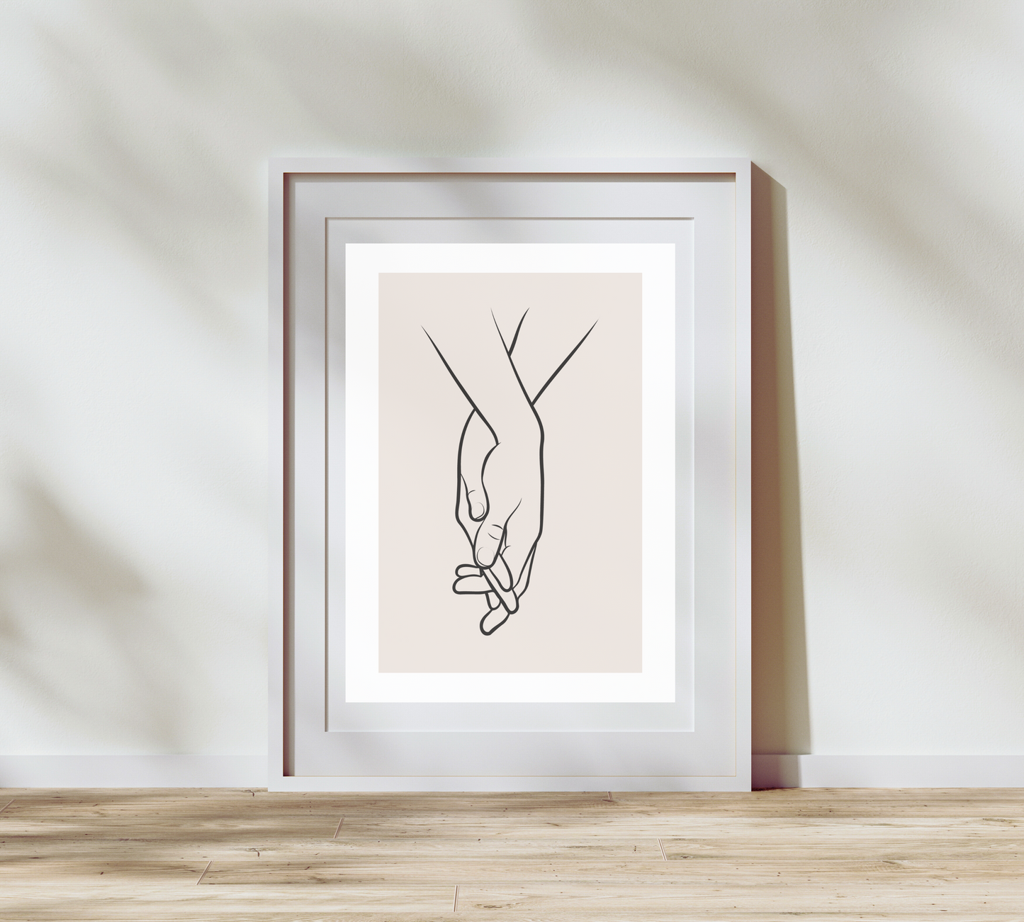 Set of 3 Abstract wall art. Beige and Black minimalistic decor.