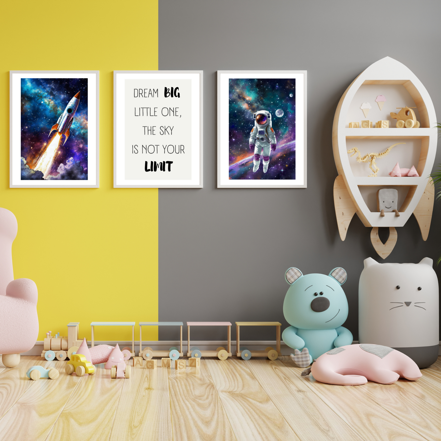 Dream Big Little One. Space Prints for Children's Room.