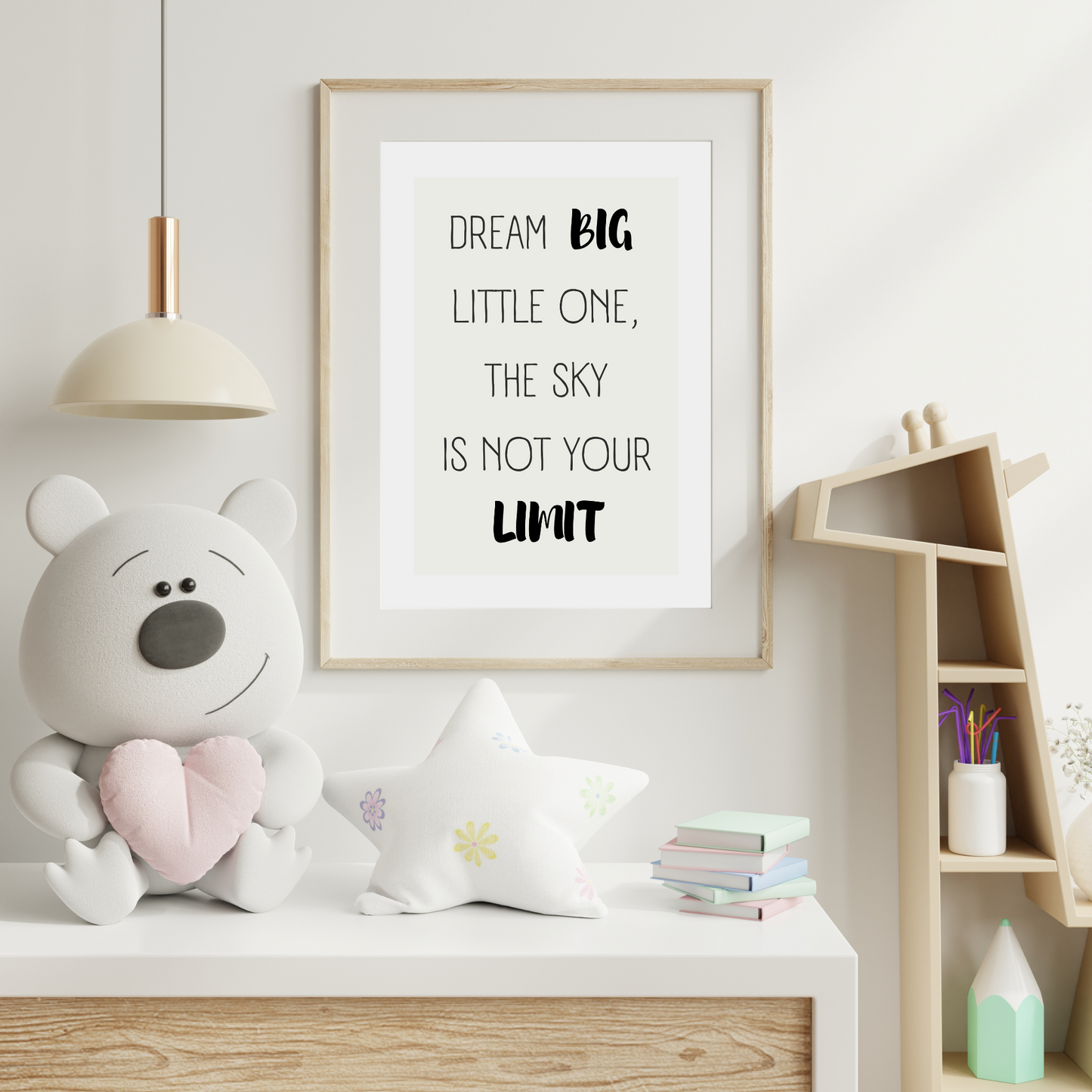 Dream Big Little One. Space Prints for Children's Room.